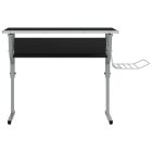 fekete-szürke szerelt fa és acél íróasztal 110x53x(58-87) cm