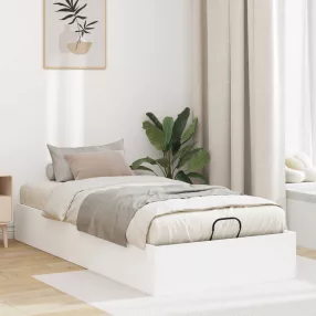   vidaXL Ottomán Ágykeret tárolóval Fehér 193 x 75,5 x 25 cm Faanyag