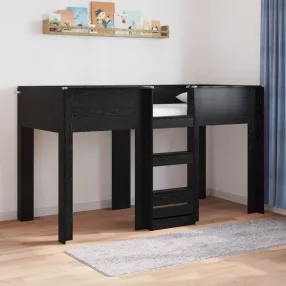   vidaXL Szükidő ágy tárolóval Fekete tölgy 75 x 190 cm Faanyag