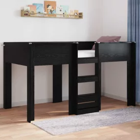   vidaXL Szükidő ágy tárolóval Fekete tölgy 90 x 190 cm Faanyag