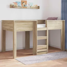   vidaXL Szükidő ágy tárolóval Sonoma tölgy 80 x 200 cm Faanyag