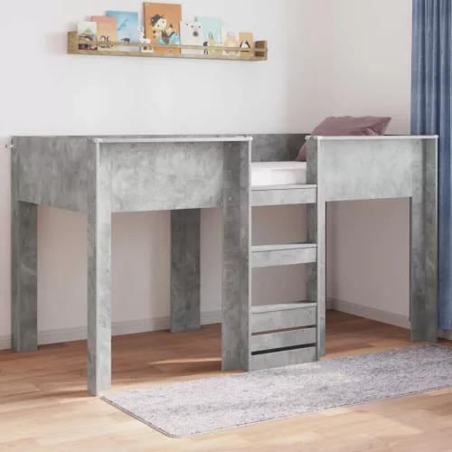 vidaXL Szükidő ágy tárolóval Beton Szürke 80 x 200 cm Faanyag