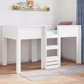 vidaXL Szükidő ágy tárolóval Fehér 90 x 200 cm Faanyag