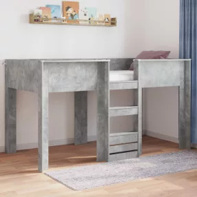   vidaXL Szükidő ágy tárolóval Beton Szürke 90 x 200 cm Faanyag