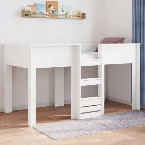 vidaXL Szükidő ágy matracmal tárolóval Fehér 100 x 200 cm Faanyag
