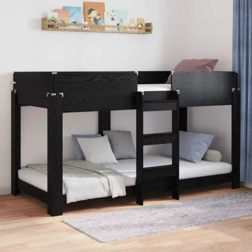 vidaXL Szükidő ágy matracmal Fekete tölgy 100 x 200 cm Faanyag