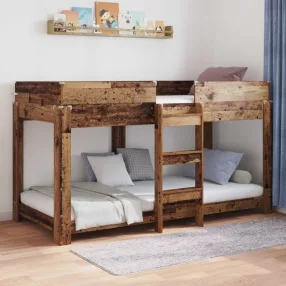   vidaXL Szükidő ágy matracmal Öreg fa 100 x 200 cm Faanyag