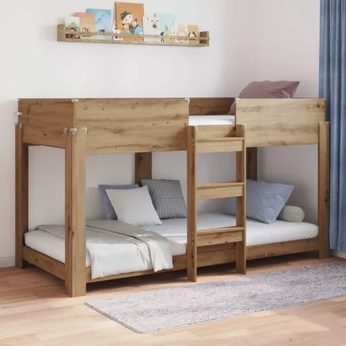 vidaXL Szükidő ágy matracmal Artisan tölgy 100 x 200 cm Faanyag