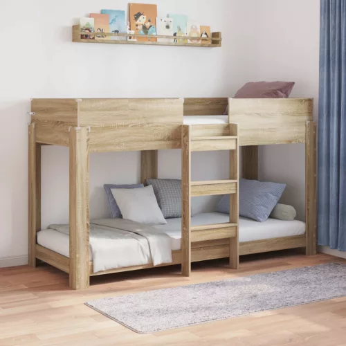 vidaXL Szükidő ágy matracmal Sonoma tölgy 75 x 190 cm Faanyag