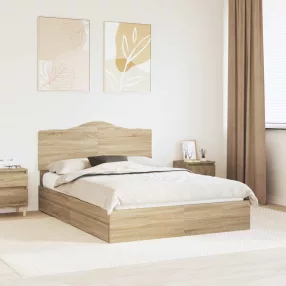   vidaXL Tárolós Ágy fiókkal tárolóval Sonoma tölgy 160 x 200 cm Faanyag