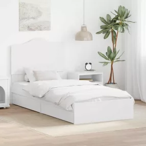   vidaXL Tárolós Ágy fiókkal fejtámlával Fehér 70 x 190 cm Faanyag