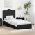 vidaXL Tárolós Ágy fiókkal fejtámlával Fekete 70 x 190 cm Faanyag