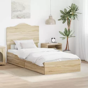   vidaXL Tárolós Ágy fiókkal tárolóval Sonoma tölgy 70 x 190 cm Faanyag