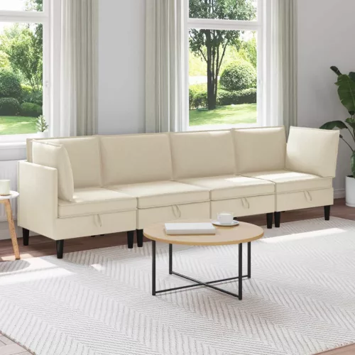 Nappali bútor szett 4 db 4-személyes Krémszínű 280 x 70 x 82 cm