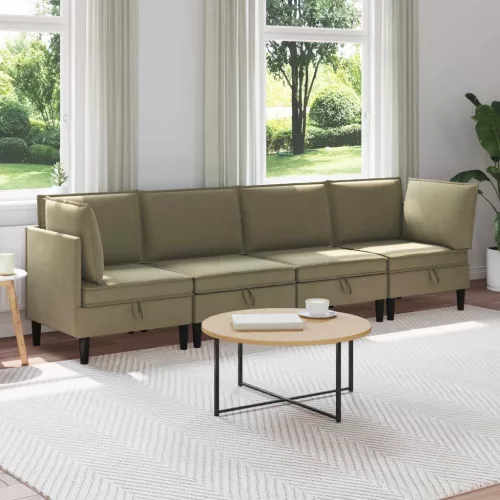 Nappali bútor szett 4 db 4-személyes Khaki 280 x 70 x 82 cm