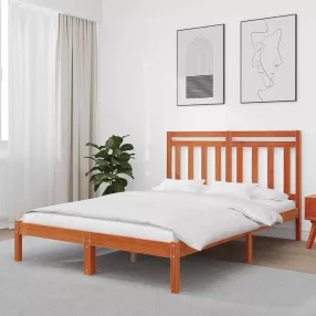   vidaXL Ágykeret Faggyú barna 205,5 x 155,5 x 100 cm Tömör fenyőfa