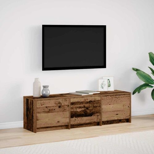 TV szekrény LED világítással Öreg fa 140 x 34 x 40 cm Faanyag