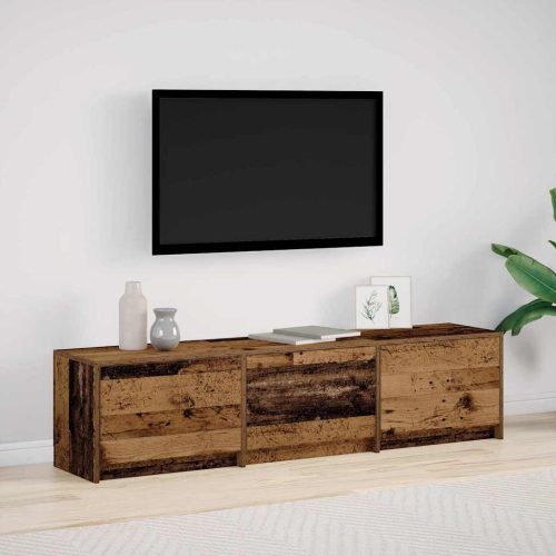TV szekrény LED világítással Öreg fa 162 x 34 x 40 cm Faanyag
