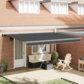   vidaXL Behúzható napellenző Antracit és szürke 400 × 300 cm