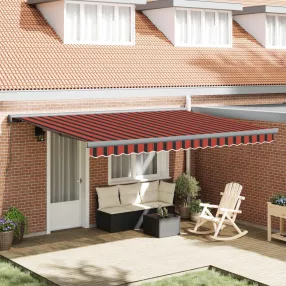   vidaXL Behúzható napellenző Narancs és Fekete 400 × 300 cm
