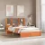vidaXL Ágykeret tároló fejtámlával 2 pcs Viaszbarna 150 x 200 cm