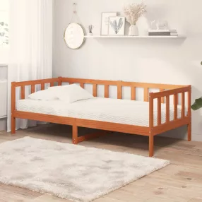 Nappali ágy matracmal Viaszos Barna és Fehér 90 x 200 cm