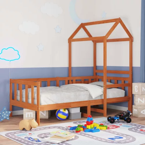 Nappali Ágy Szett 2 pcs Faggyú barna Tömör fenyőfa