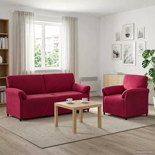 Kanapé Szett 2 db Bordó Bársony