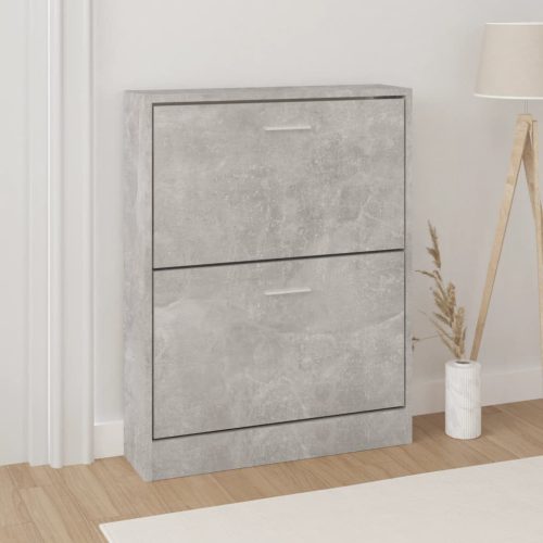 betonszürke szerelt fa cipőszekrény 59 x 17 x 81 cm
