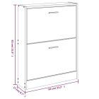 betonszürke szerelt fa cipőszekrény 59 x 17 x 81 cm