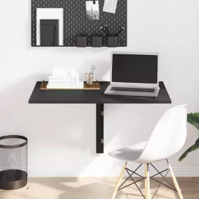 fekete szerelt fa összecsukható fali asztal 100x60x56 cm