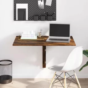   füstös tölgy szerelt fa összecsukható fali asztal 100x60x56 cm