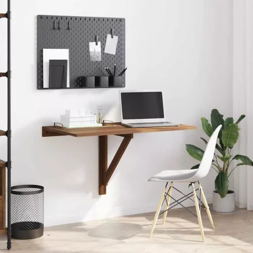 barna tölgy szerelt fa összecsukható fali asztal 100x60x56 cm