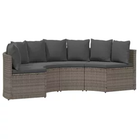   vidaXL Kanapé Szett 2 pcs Szürke Tömör akácfa és poli rattan