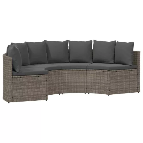 vidaXL Kanapé Szett 2 pcs Szürke Tömör akácfa és poli rattan