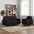 Tárolós kanapé szett 2 db 3-személyes Fekete 152 x 78 x 87 cm