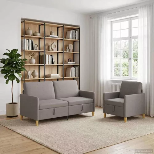 Tárolós kanapé szett 2 db 4-személyes Tópszínű 172 x 78 x 87 cm