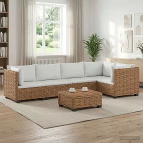   6 db Rattan Lounge Szett Párnákkal GENDT Természetes Rátta