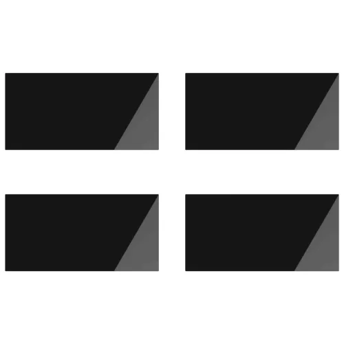 vidaXL Asztallap 4 pcs Fekete Üveg