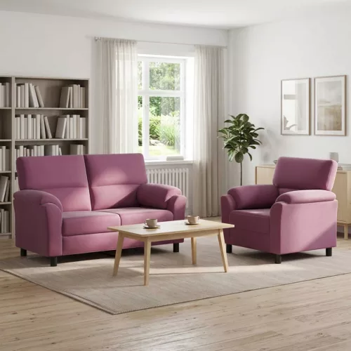 Kanapé Szett 2 pcs Lila Bársony