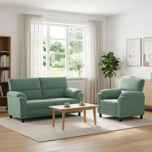 Kanapé Szett 2 pcs Tengeri Zöld Bársony