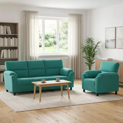 Kanapé Szett 2 pcs Türkiz Bársony