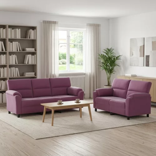 Kanapé Szett 2 pcs Lila Bársony
