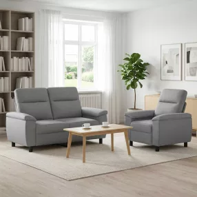 Kanapé Szett 2 pcs Világosszürke Szövet