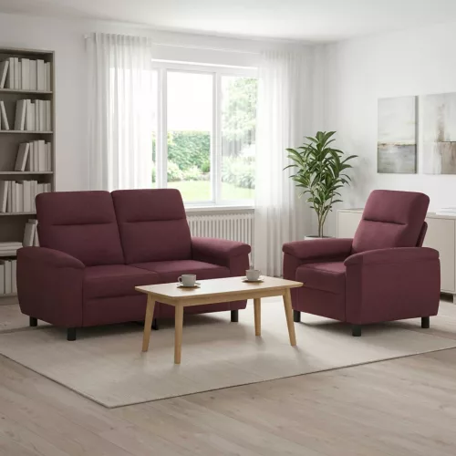 Kanapé Szett 2 pcs Lila Szövet