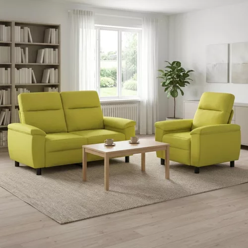 Kanapé Szett 2 pcs Világos zöld Szövet