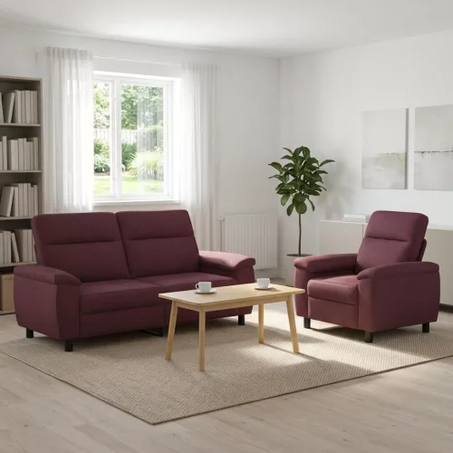 Kanapé Szett 2 pcs Lila Szövet