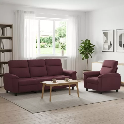Kanapé Szett 2 pcs Lila Szövet