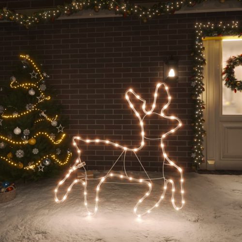 Meleg fehér karácsonyi rénszarvasfigura 72 LED 57 x 55 x 4,5 cm