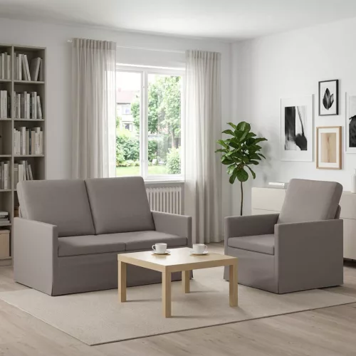 Kanapé Szett 2 pcs Tópszínű Szövet